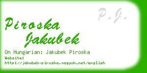 piroska jakubek business card